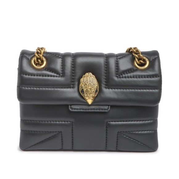 Kurt Geiger London Mini Kensington Leather Black Union Jack Bag NWT Chain Strap - Picture 4 of 7